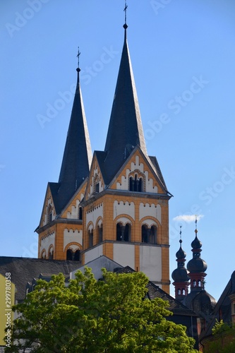 Florinskirche twin steeples in Koblenz Germany photo