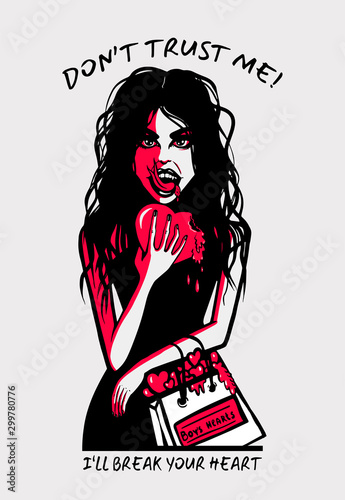 girl devours male hearts, heartbreaker t-shirt print