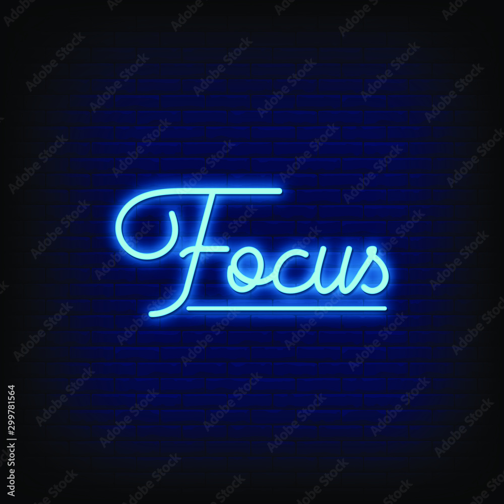 Fokus Neon Signs Style Text vector