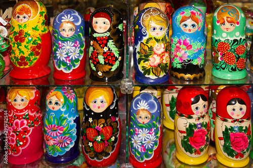 Dolls - wooden Russian matryoshk, Nesting souvenirs.