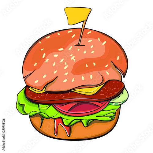 hamburger on white background photo