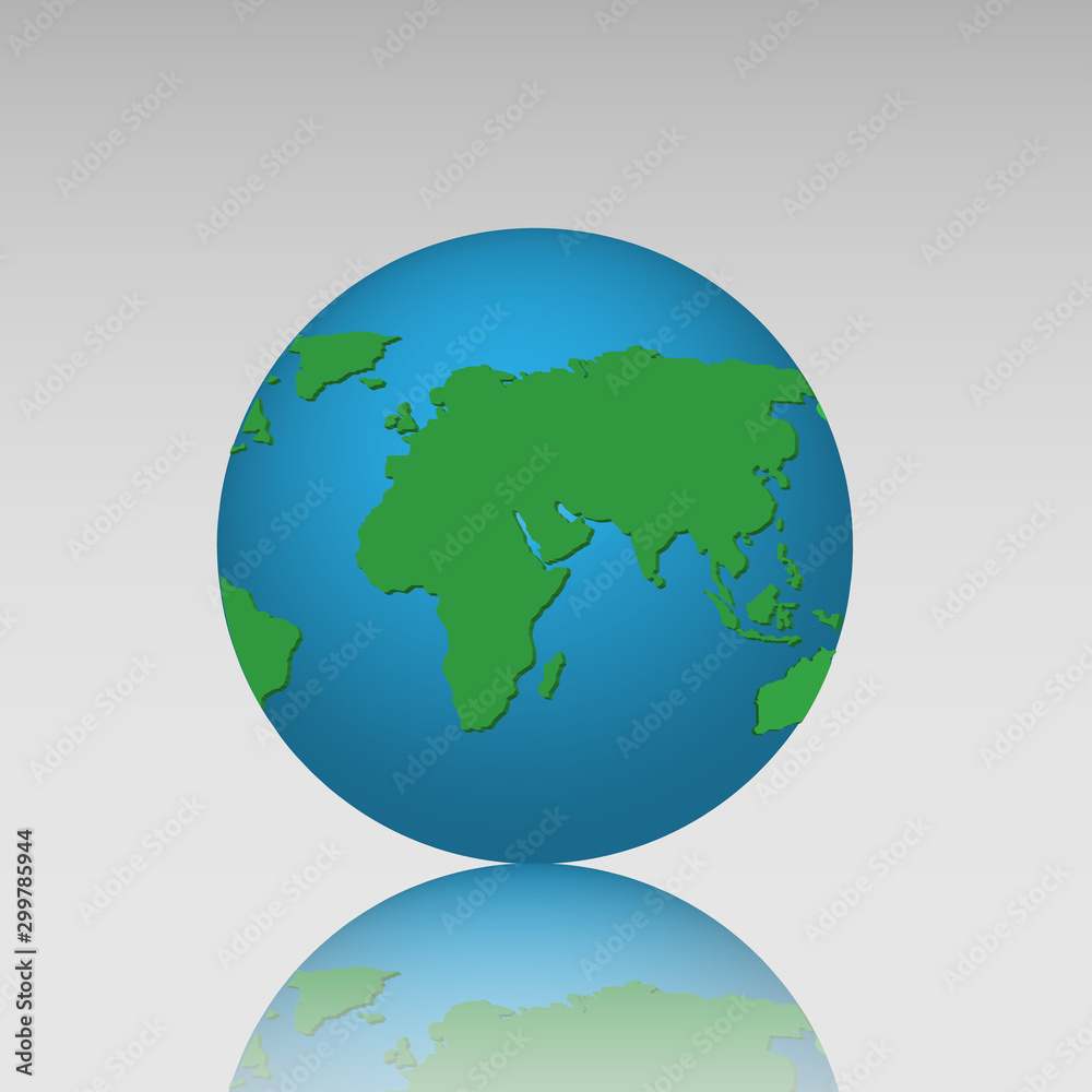 3D earth globe vector illustration. World planet reflex with grey background. 3D earth globe vector illustration. World planet reflex with grey background.