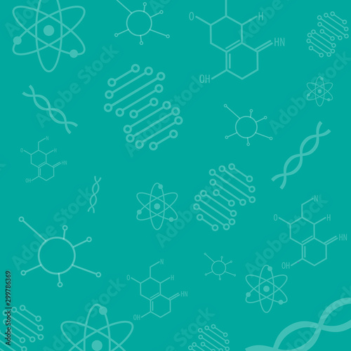 Biology laboratory workspace and science equipment concept. Chemistry laboratoty. Biology science light color background. Vector illustration in flat design. 