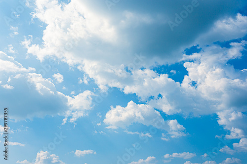 blue sky and bright clouds