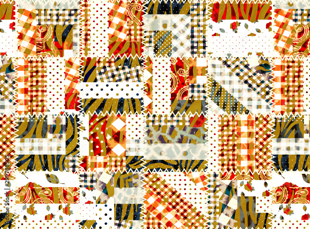 abstract geometric shapes fabric pattern