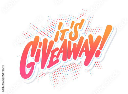 Giveaway banner. Vector lettering.