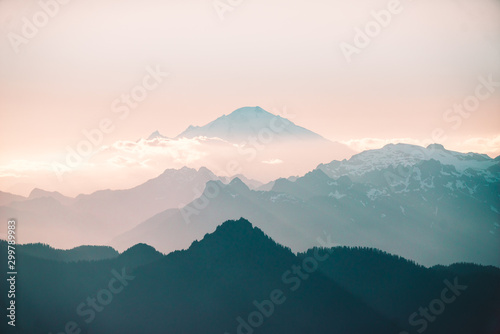 Silhouette of mountains photo