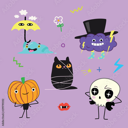 Cartoon Halloween characters