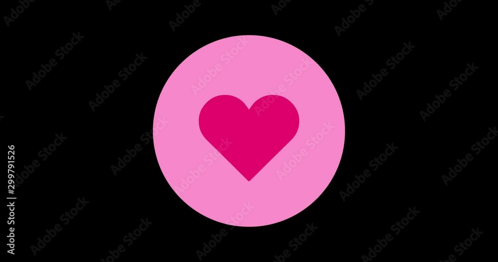 Love Heart Emoji reaction, icon animation on black background Love Heart Emoji reaction, icon animation on black background