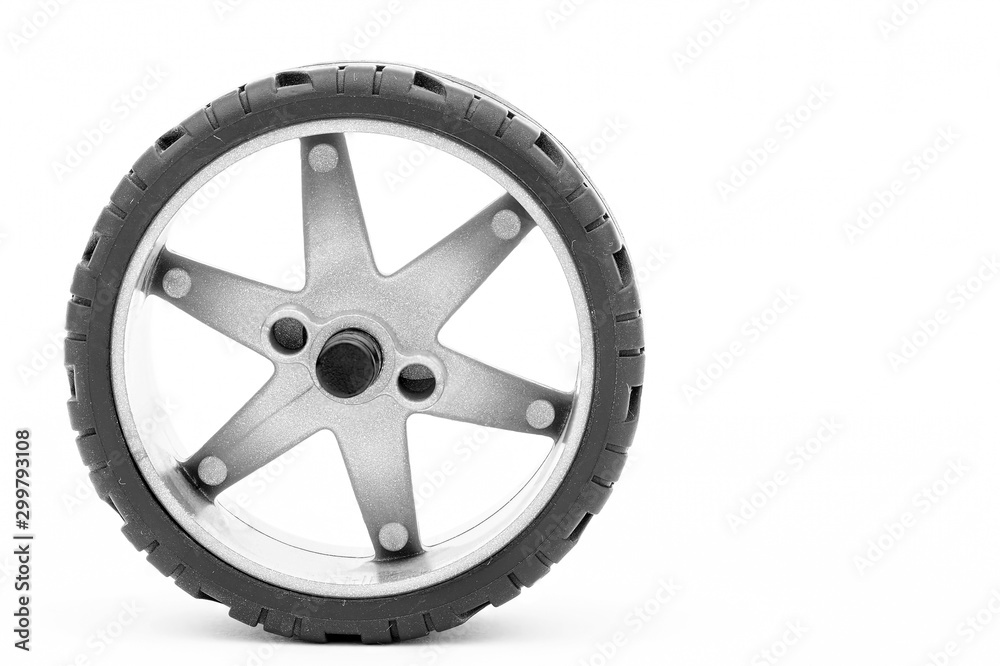 Model wheels, black tyres and red/grey inserts Model wheels, black tyres and red/grey inserts