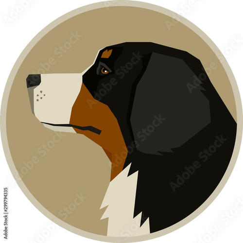 Dog Breeds Vector illustration Bernese Mountain Dog Round frame