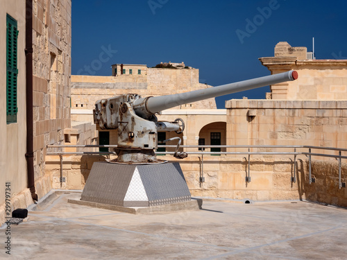 The cannon of World War II set in the Fort St. Elmo, Valletta, Malta photo