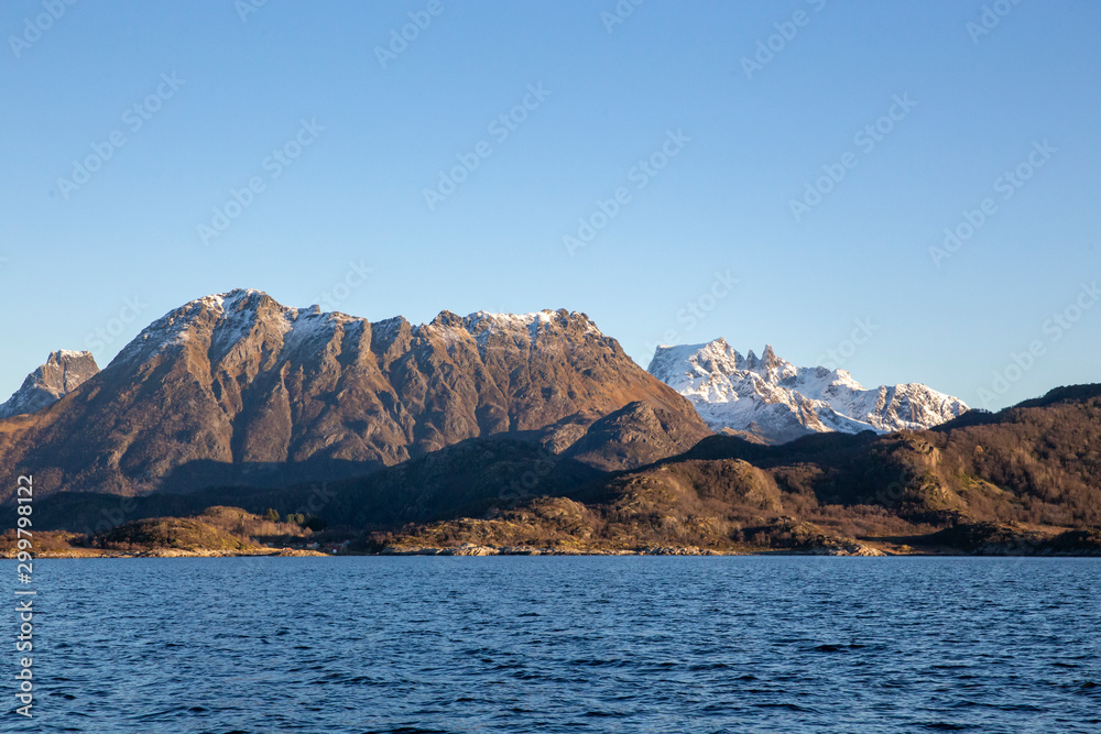 The mountain Møysalen on 1264 over the sea in Hadsel municipality, Nordland county