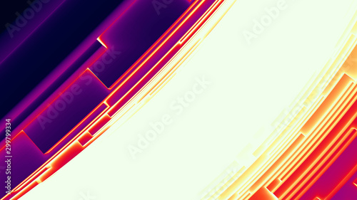 abstract composition, glowing stripes on the diagonal of fiery coloг, 3D graphics