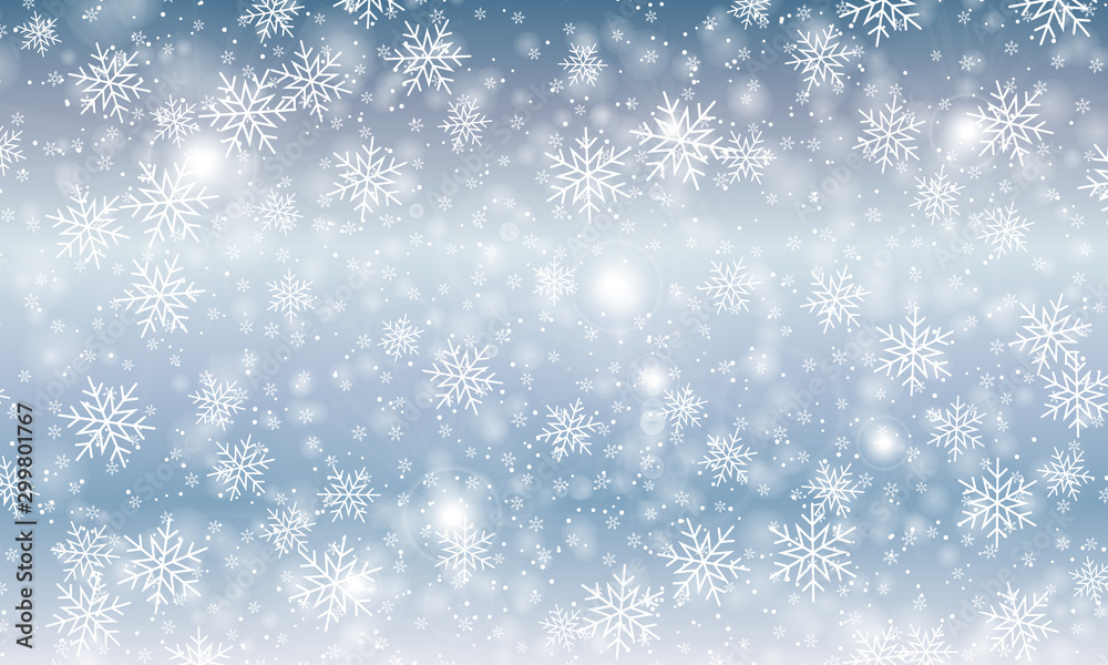 Falling snow background. Vector illustration