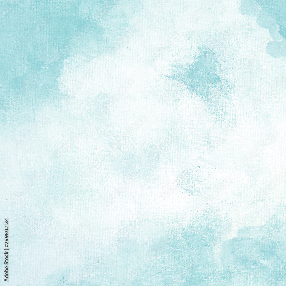 Soft turquoise white abstract background Paint on canvas texture
