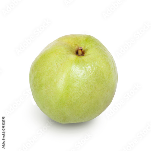green guava isolated on a white background.