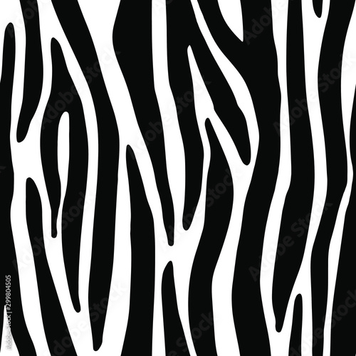 Full seamless wallpaper for zebra and tiger stripes animal skin pattern. Black and white design for textile fabric printing. Fashionable and home design fit.