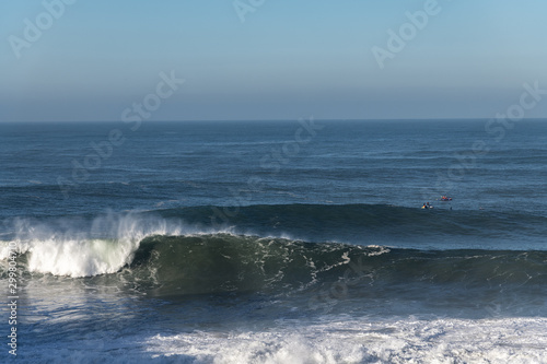 Atlantic ocean waves at Nazare, Portugal.