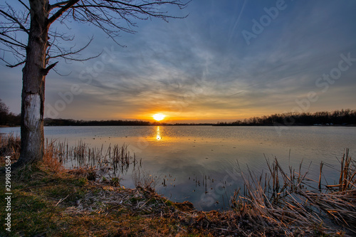 Sunset on the Lake at the Wounded Tree