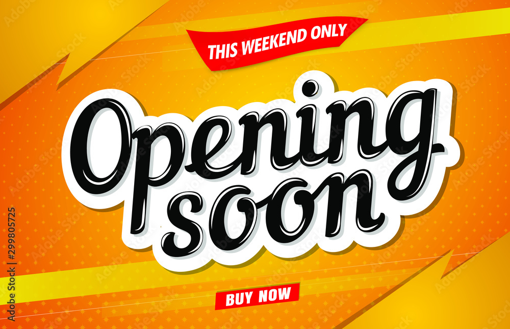 opening soon banner template yellow