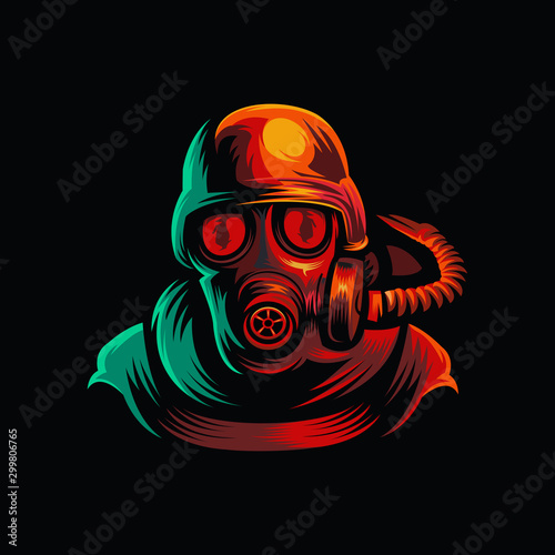 Military mask vector illustration logo