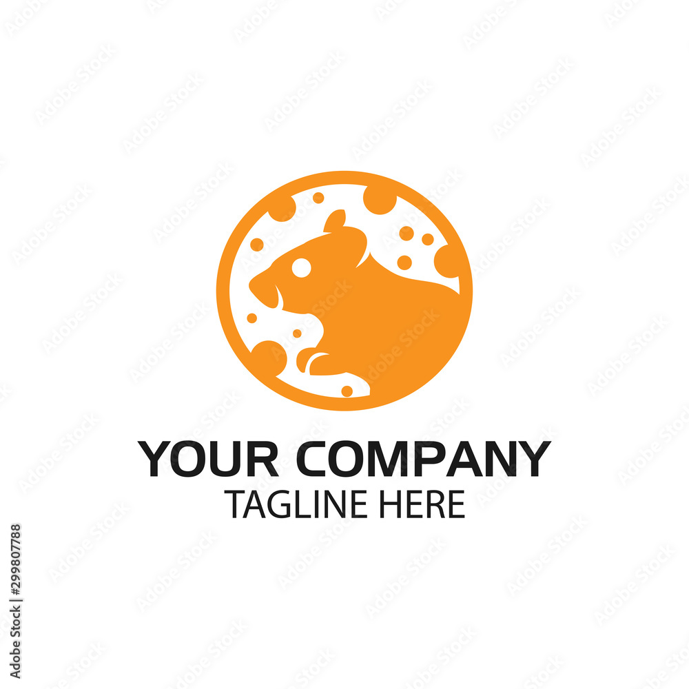 Orange Mouse logo, flat design. Vector Illustration on white background Orange Mouse logo, flat design. Vector Illustration on white background