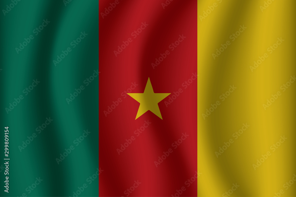 Cameroon flag background with cloth texture. Cameroon Flag vector illustration eps10. Cameroon flag background with cloth texture. Cameroon Flag vector illustration eps10.