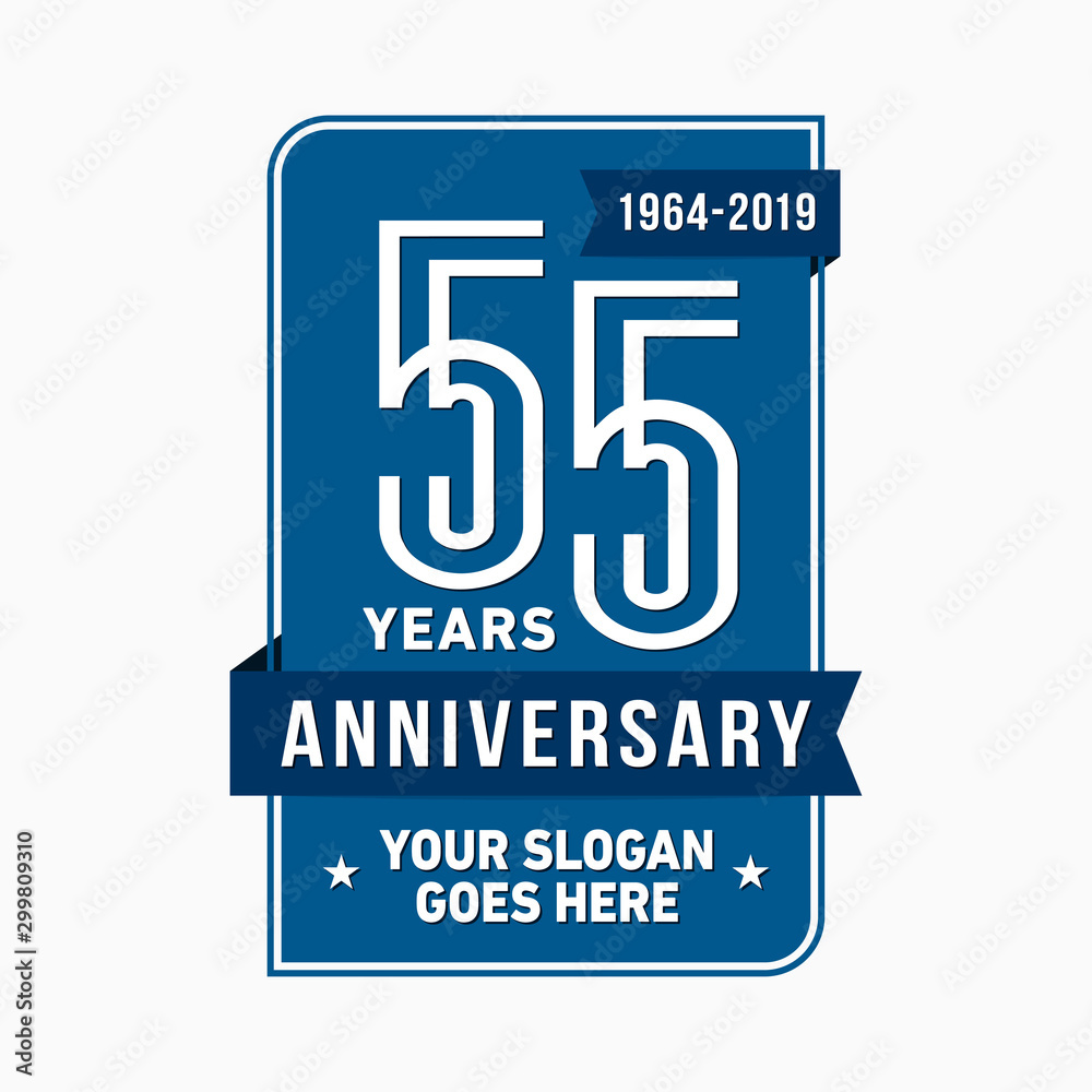 55 years anniversary design template. Fifty-five years celebration logo. Vector and illustration. 55 years anniversary design template. Fifty-five years celebration logo. Vector and illustration.
