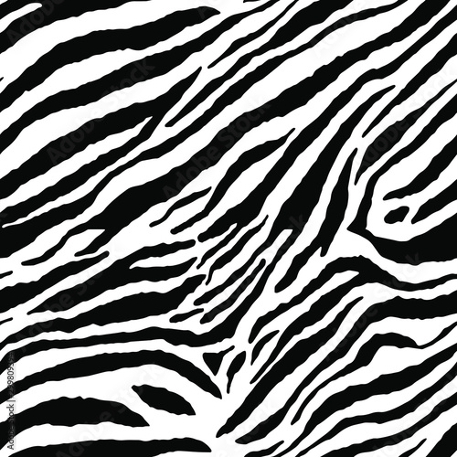 Full seamless wallpaper for zebra and tiger stripes animal skin pattern. Black and white design for textile fabric printing. Fashionable and home design fit.