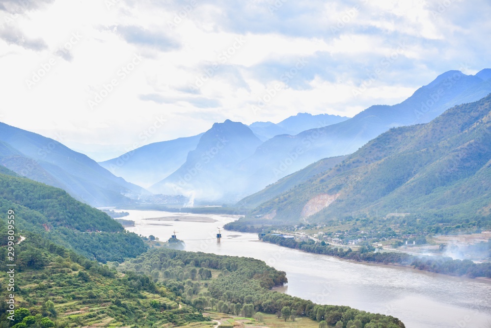 View of First Bend of Yangtze River in Shangri-La