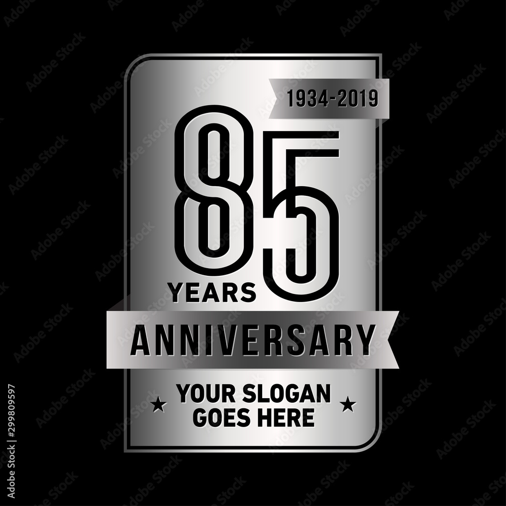 85 years anniversary design template. Eighty-five years celebration logo. Vector and illustration. 85 years anniversary design template. Eighty-five years celebration logo. Vector and illustration.