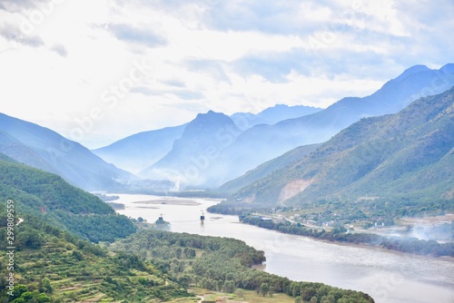 View of First Bend of Yangtze River in Shangri-La photo
