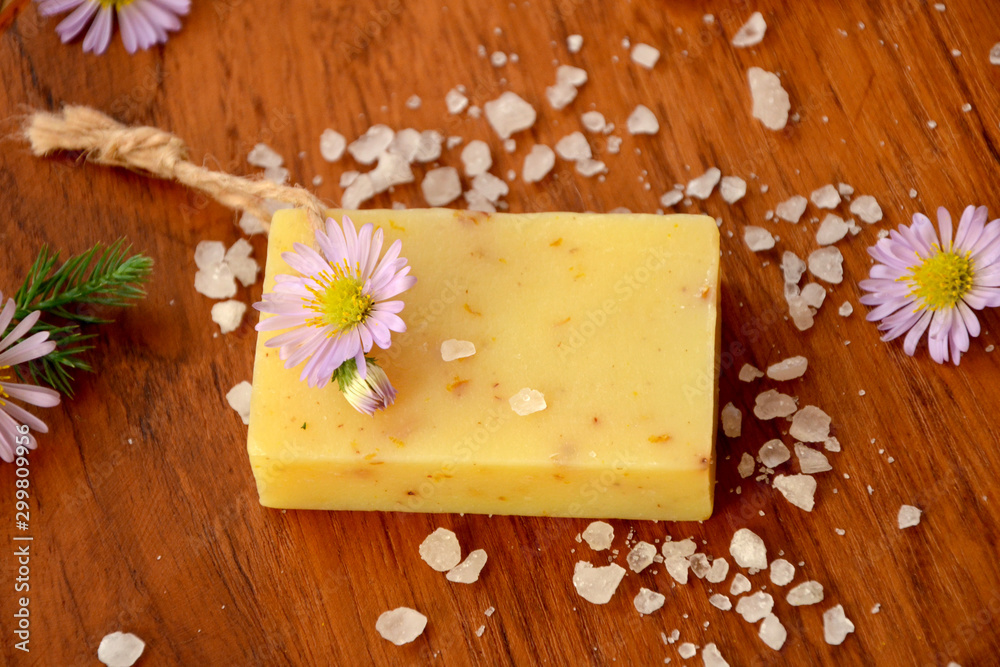 natural handmade soap with flowers and salt natural handmade soap with flowers and salt