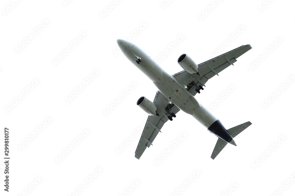 Passenger plane with landing gear and white background - Stockphoto Passenger plane with landing gear and white background - Stockphoto