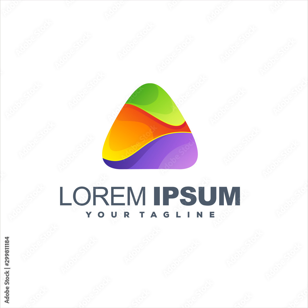 awesome triangle gradient logo design