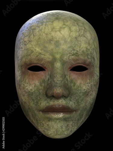 Mask human-reptilian. 3D illustration