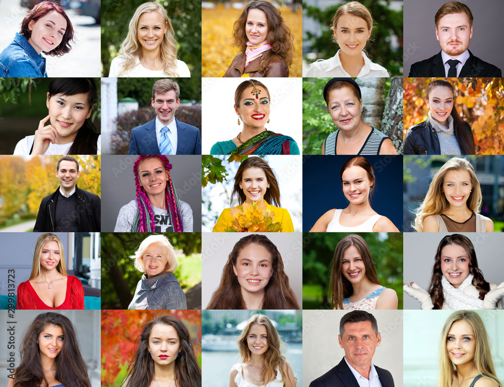 Collage of happy young people at least 18 years old Collage of happy young people at least 18 years old