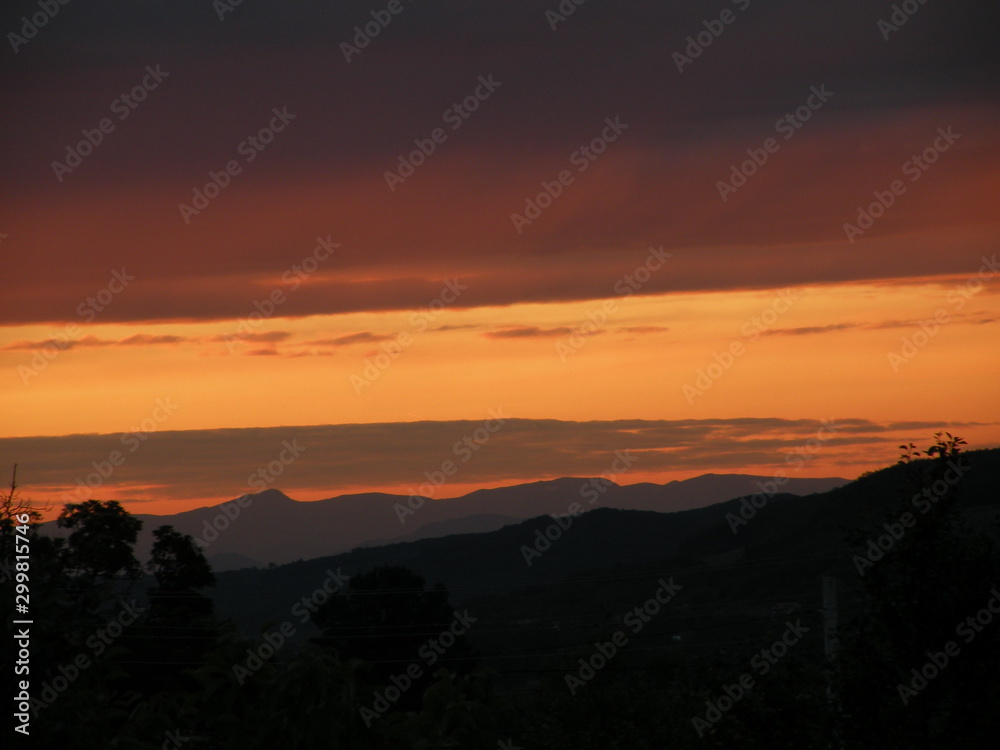 Fototapeta premium sunset in mountains
