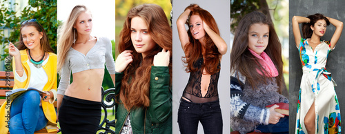 Collage happy young women © Andrey_Arkusha