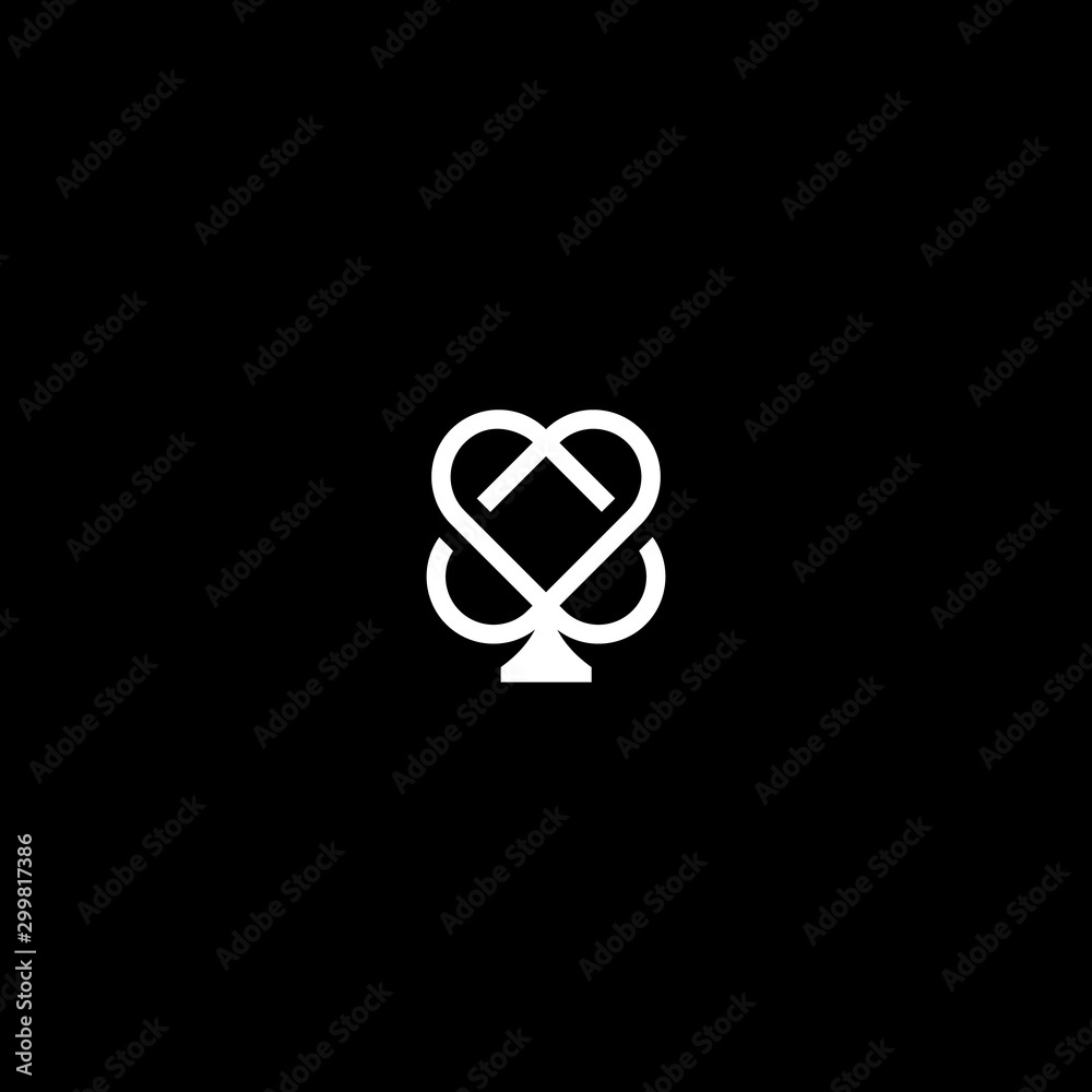 spade love image logo design premium vector Stock Vector Adobe Stock