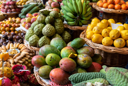  tropical fruit at an island market