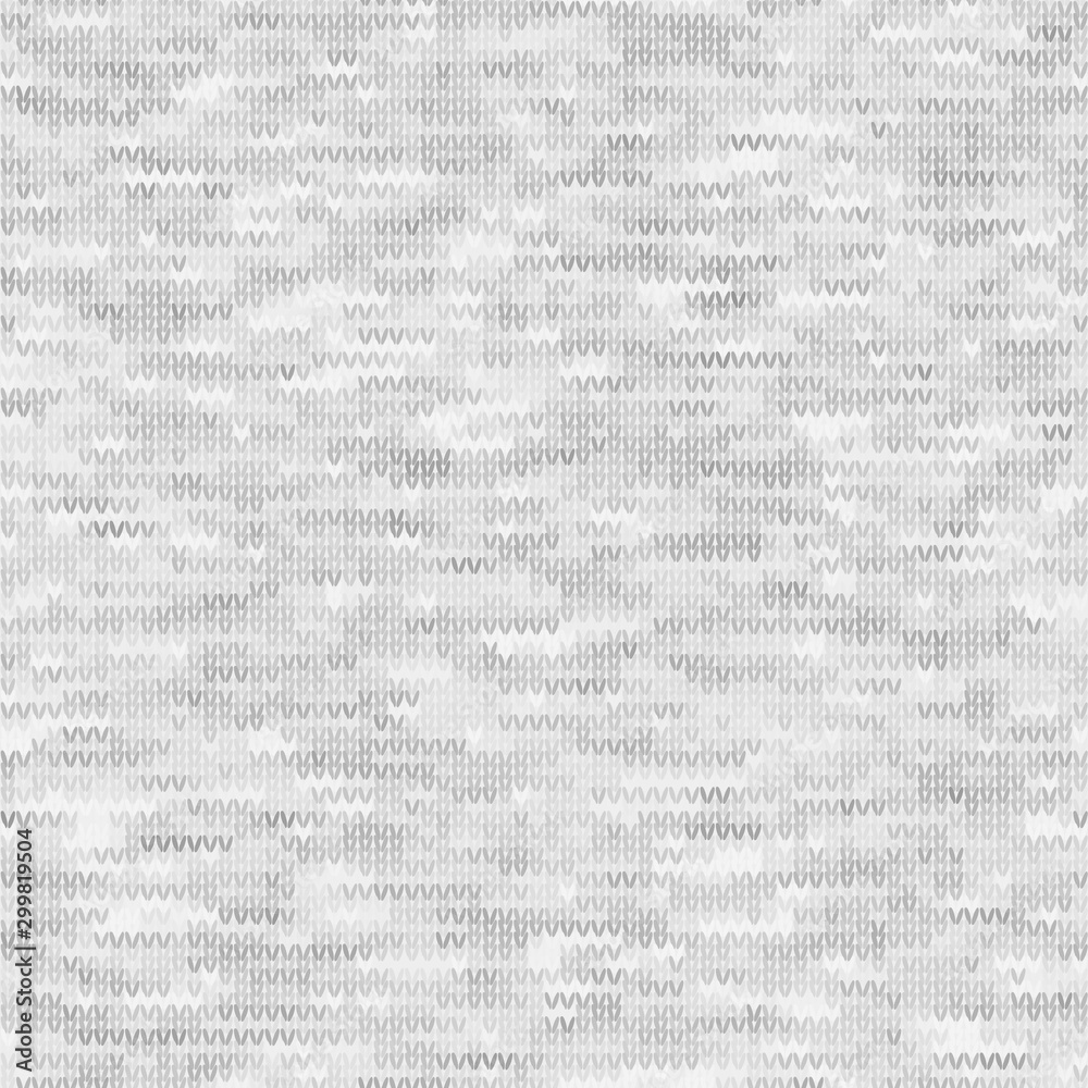 White Grey Marl Knit Melange. Texture Background. Faux Knitted Fabric with Vertical T Shirt Style. Seamless Vector Pattern. Light Gray Space Dye for Textile Effect. Vector EPS 10 Tile Repeat Stock