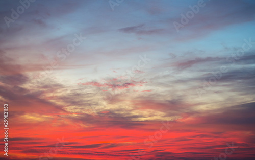 Evening sky during sunset hours © Denius