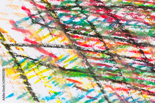 Crayon drawing texture of different colors - abstract background