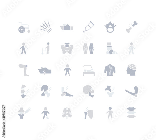 Set of Simple Icons of Traumatology