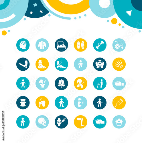Set of Simple Icons of Traumatology