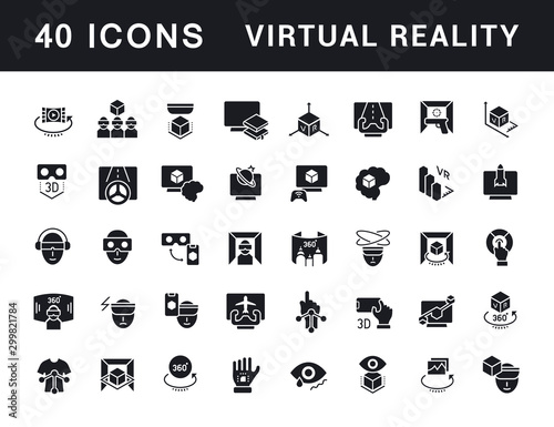 Set of Simple Icons of Virtual Reality