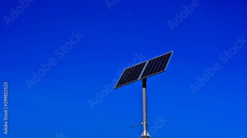  Solar panel on a background of blue sky