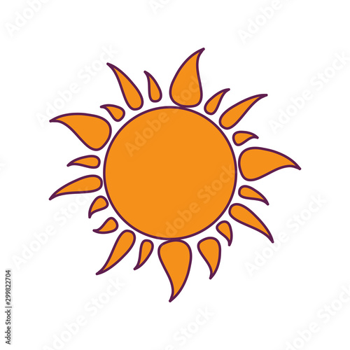 radiant sun hot isolated icon